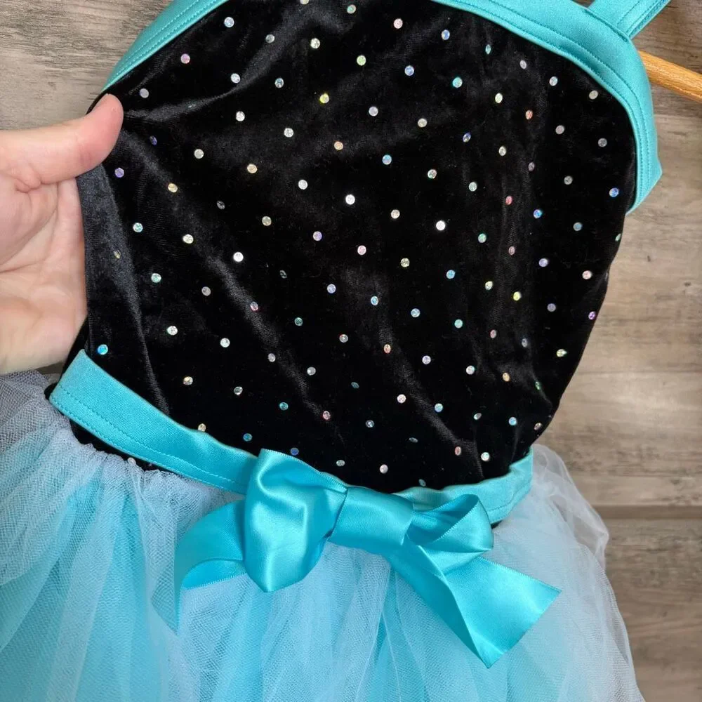 Weissman 14358 SC Blue Satin Black Velvet Ballet Tutu Costume Tap Dance Recital